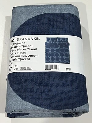 Funda nórdica completa/queen Ikea JORDRANUNKEL y 2 fundas de almohada, azul oscuro NUEVO Foto 1 de 4