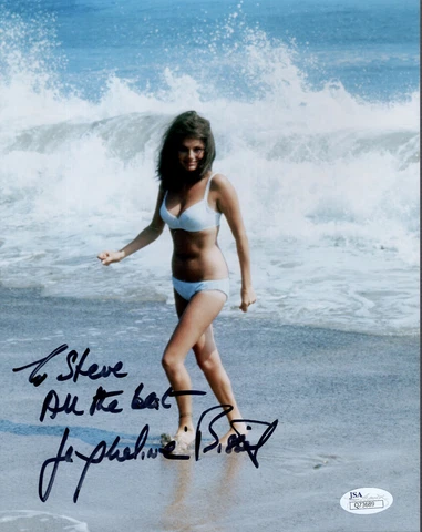 JACQUELINE BISSET HAND SIGNED 8x10 COLOR PHOTO     SEXY BODY    TO STEVE    JSA Cover