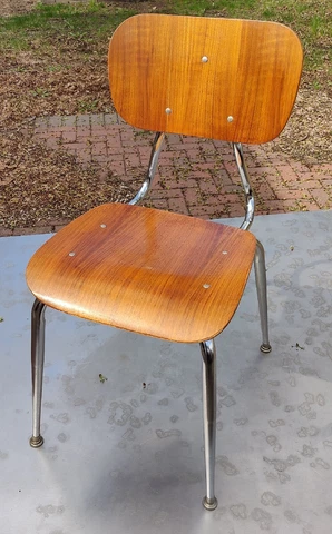 Vintage Teak & Chrome Molded Plywood Mid Century Modern Chair Cover