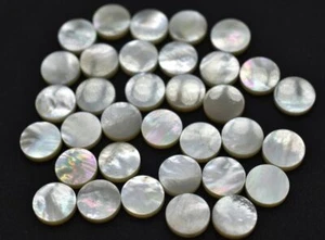 Natural Mother Of Pearl Flat Round Cabochon Coin loose gemstone 6mm-20mm - Picture 1 of 8