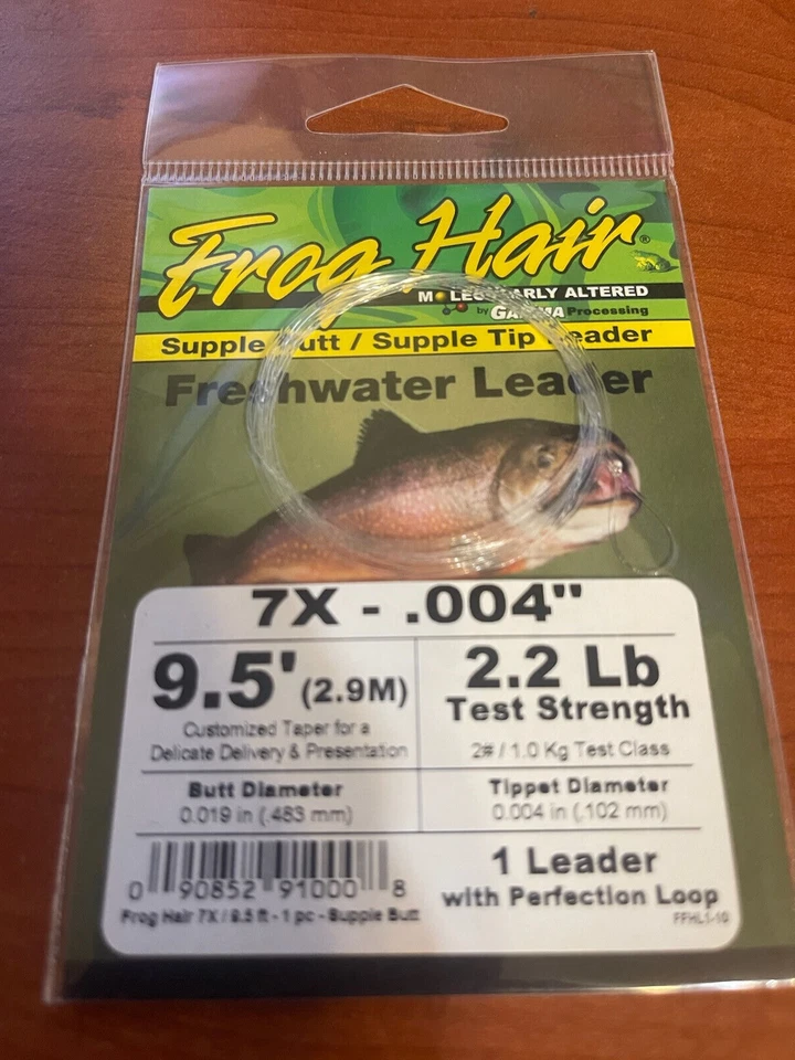 Trocha pelo rana 9 1/2 pies 2,2 lb 7 X líderes 5 líderes Foto 1 de 1