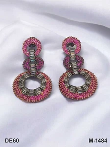 Traditional Bollywood Style Wedding Ethnic Fashion Indian Jewelry Earring Women - Picture 1 of 11