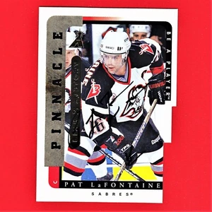 Tarjeta de autógrafo Pat LaFontaine 1996 Pinnacle Be A Player Link 2 historia LTH-8B A9 - Imagen 1 de 2