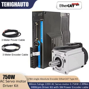 750W AC Servo Motor 2.39Nm 19mm shaft Driver Kit 17Bit Absolute Encoder EtherCAT - Picture 1 of 16