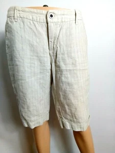 Esprit Damen Shorts Gr-12 beige gestreift 100% Leinen Komfort Designer- - Bild 1 von 4