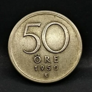50 GOLD 1950 TS BILLON SILBER 400‰ GUSTAVE V SUEDE / SWEDEN - Bild 1 von 2