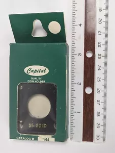 Kapitalhalter 144 Kunststoff 2""x2"" Druckknopflasche US $ 5 Goldmünze schwarz Kapsel Display - Bild 1 von 1
