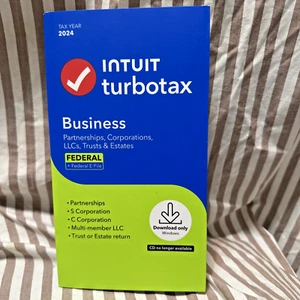 2024 Intuit Turbotax Business Partnerships Corporations Federal Windows USA - Picture 1 of 6