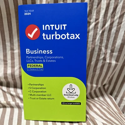 2024 Intuit Turbotax Business Partnerships Corporations Federal Windows USA - Image 1 of 4