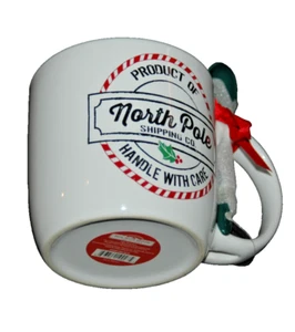 Taza de café de Navidad con cuchara North Pole Shipping Co mango con cuidado 19,6 oz - Imagen 1 de 5