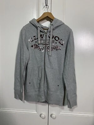 Elwood Mens Size Medium Grey Logo Hoodie Jacket Excellent Condition - image 1 of 4