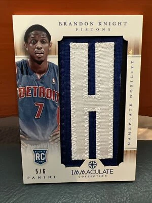 2012-13 Panini Immaculate Brandon Knight Rookie Nameplate Patch #’d 6 - Image 1 of 3