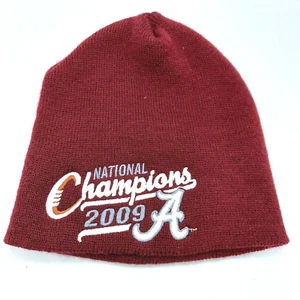 Alabama Crimson Tide Red Beanie Hat cap Tobagan 2009 National Champions Vintage - Picture 1 of 4