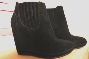 Kurt Geiger Keilabsatz Stiefelette Plateau Hidden Wedge schwarz Leder Gr. 40 - Bild 1 von 6