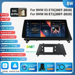 10.25" Android 13 Car GPS Multimedia For BMW X5 E70 X6 E71 CCC Carplay BT8+128GB - Picture 1 of 24