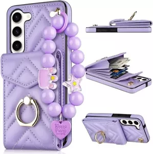 JAKPAK for Galaxy S23 Wallet Case with Card Holder,Case with Cute Bracelet Lanya - Picture 1 of 2
