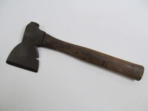 Antique Vintage Hatchet Carpenter Nail Puller Shield Mark Wooden Handle Old - Picture 1 of 12