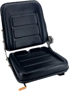 PVC Forklift Seat Suspension Tractor Seat with 140° Adjustable Back Angle | Blac - Picture 1 of 12