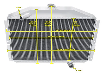 Radiador Western Champion de 3 filas para motor Studebaker Champion L6 1953 1954 1955 Foto 1 de 4
