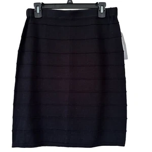 NY Collection Women’s Knit Pencil Skirt Black Size M NWT - Picture 1 of 9