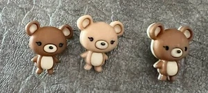 #405 Vintage 3 Teddy Bears Buttons 7/8" 22mm - Picture 1 of 3