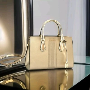 MICHAEL KORS Tasche Handtasche  SHEILA MD ZIP Satchel PALE GOLD * NEU - Bild 1 von 8