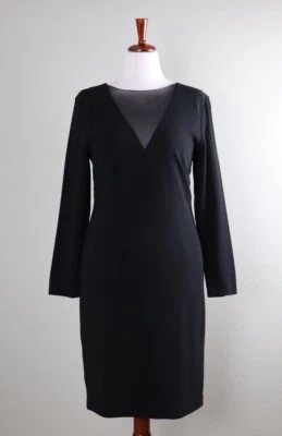 Vestido Vaina RALPH LAUREN Colección Etiqueta Negra Seda Yugo Transparente Talla 14 Foto 1 de 4