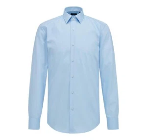 HUGO BOSS Camicia Uomo Slim Fit Easy Iron Modello JENNO 50327693 Celeste - Picture 1 of 3