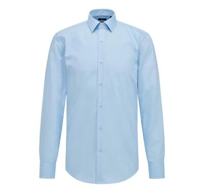 HUGO BOSS Camicia Uomo Slim Fit Easy Iron Modello JENNO 50327693 Celeste - Immagine 1 di 3