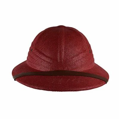 Pith Safari Jungle Helmet African Explorer Sweatband Toyo Summer Hat RED - Image 1 of 4