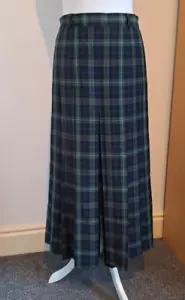 Vintage Bianca Long Pleated Tartan Skirt Wool & Polyester - EU 38 UK 10 - Picture 1 of 9