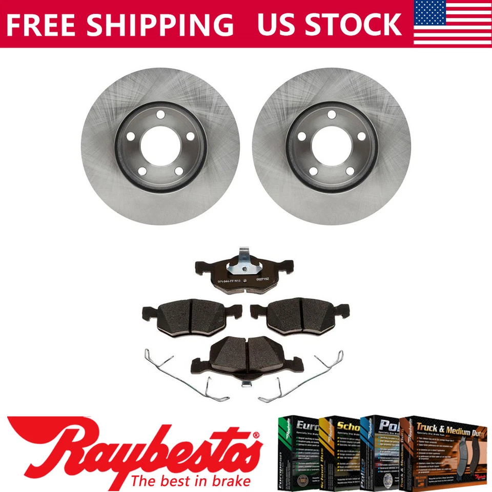 Rotores de freno delanteros + pastillas de freno metálicas y herrajes para Mazda Tribute 2001-2005 Foto 1 de 4