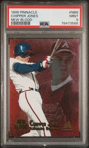 CHIPPER JONES 1995 Pinnacle New Blood #NB6 PSA 9 MINT RC - Picture 1 of 2