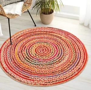 Lightnpro 4ft Round Jute Chindi Braided Rug - Handwoven Reversible Cotton Are... - Picture 1 of 9