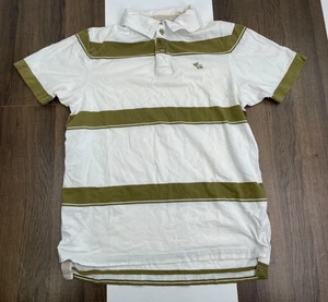Polo Abercrombie & Fitch uomo taglia M verde a righe manica corta casual A&F - Foto 1 di 9