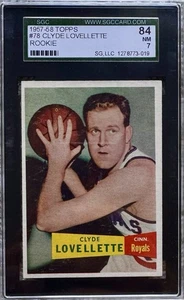 1957 TOPPS CLYDE LOVELLETTE RC SGC 7 - Picture 1 of 2