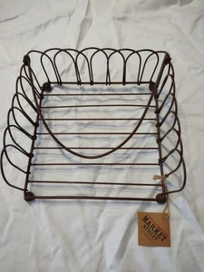 Soporte para servilletas de almuerzo de alambre aspecto vintage marrón envejecido 7x7,5x2,75 Park - Imagen 1 de 2
