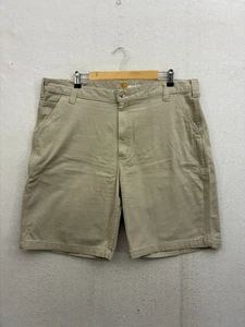 Carhartt Relaxed Fit Mens Size 40 Tan Canvas Shorts 10" Inseam Cargo Pockets - Picture 1 of 11