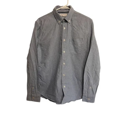 Aeropostale 男式蓝色纽扣正装衬衫中号长袖休闲 — 第 1/4 张图片