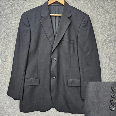 Blazer EMANUEL UNGARO Para Hombres 44R Mediano Negro Lana Traje Chaqueta Formal Oscuro Alto Foto 1 de 4