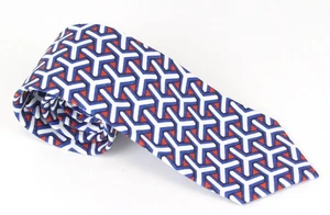 Suitsupply Herren Krawatte 148x8 CM Leinen Baumwollmischung Blau Strick Bedruckt - Bild 1 von 7