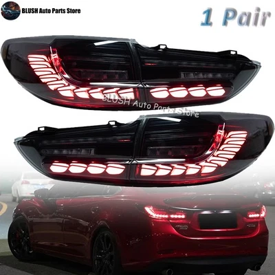 1 Pair LED Dynamic Tail Lights For Mazda 6 2013-2018 Rear Brake Lamp Smoked - Image 1 of 4