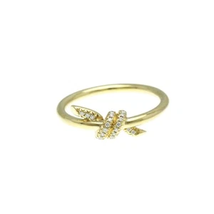 Tiffany Knot Ring Diamond Yellow Gold (18K) Fashion Diamond Band R... BF583059 - Picture 1 of 9
