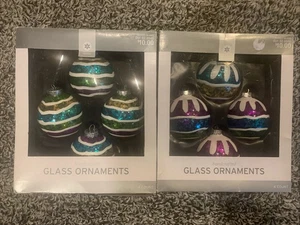Handgefertigte Glasornamente - 2 Schachteln für insgesamt 8 Glasornamente - Bild 1 von 12
