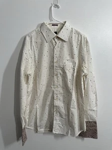 Paul Smith Hemd Herren 17" weiß gepunktet Print Make Love Not War Made in Italy - Bild 1 von 15