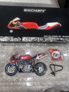 MINICHAMPS 1:12 - DUCATI 998 R SUPERBIKE - 2002 - BEN BOSTROM - NUEVO FIRMADO - Imagen 1 de 4