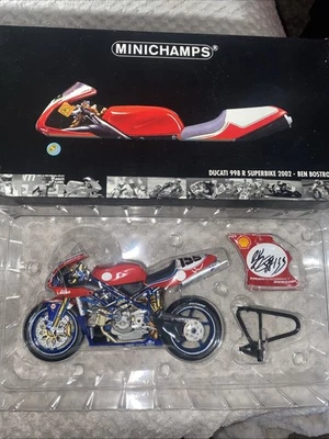 MINICHAMPS 1:12 - DUCATI 998 R SUPERBIKE - 2002 - BEN BOSTROM - BRAND NEW SIGNED - Image 1 of 4