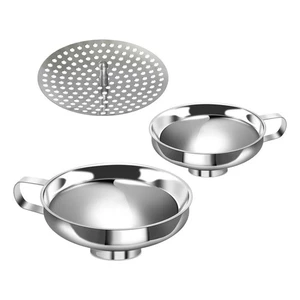  3 Stück Küchentrichter Lebensmittel Metall Einmachen Große Öffnung Edelstahl - Bild 1 von 12