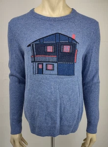 Bonobos Housewarming Pullover Blau 100% Merinowolle Rundhals Herren Large - Bild 1 von 8