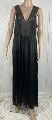 Vtg Collectibles JC Penney Nightgown Lingerie Black Lace See Through Large - Image 1 of 4